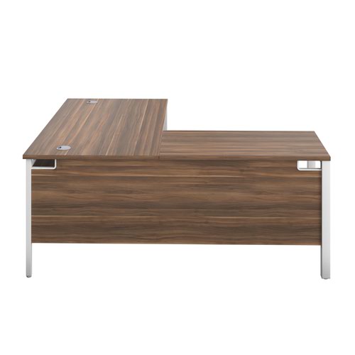 Goal Post Left Hand Return Desk (FSC) 1600X800 Dark Walnut/White