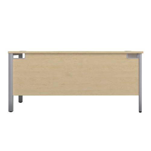 GP1680LHRETMASV | The Goal Post Left Hand Return Desk is the perfect addition to any modern office space. With its ultra-modern goalpost leg design and modesty panel, this return style desk is both stylish and functional. The secure and sturdy frame ensures long-lasting use, while the durable and well-joined tops provide a timeless finish. The 25mm top thickness adds to the desk's durability and strength. This desk is perfect for those who want a sleek and modern look in their workspace, without sacrificing functionality or durability. Invest in the Goal Post Left Hand Return Desk for a stylish and practical addition to your office.