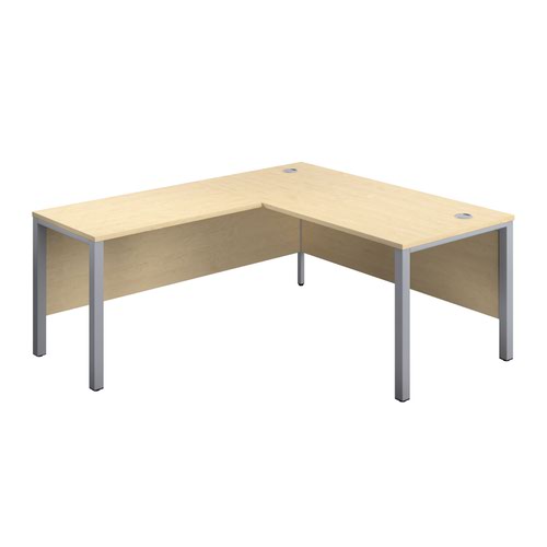 1600X800 Goal Post Left Hand Return Desk Maple-Silver