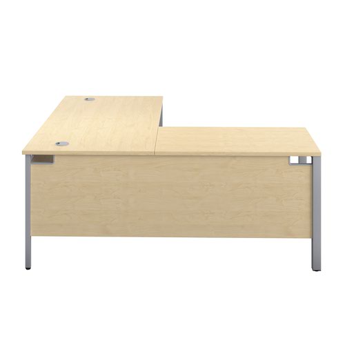 GP1680LHRETMASV | The Goal Post Left Hand Return Desk is the perfect addition to any modern office space. With its ultra-modern goalpost leg design and modesty panel, this return style desk is both stylish and functional. The secure and sturdy frame ensures long-lasting use, while the durable and well-joined tops provide a timeless finish. The 25mm top thickness adds to the desk's durability and strength. This desk is perfect for those who want a sleek and modern look in their workspace, without sacrificing functionality or durability. Invest in the Goal Post Left Hand Return Desk for a stylish and practical addition to your office.