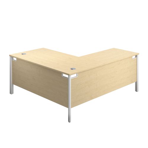 GP1680LHRETMAWH | The Goal Post Left Hand Return Desk is the perfect addition to any modern office space. With its ultra-modern goalpost leg design and modesty panel, this return style desk is both stylish and functional. The secure and sturdy frame ensures long-lasting use, while the durable and well-joined tops provide a timeless finish. The 25mm top thickness adds to the desk's durability and strength. This desk is perfect for those who want a sleek and modern look in their workspace, without sacrificing functionality or durability. Invest in the Goal Post Left Hand Return Desk for a stylish and practical addition to your office.