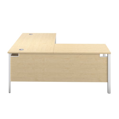 GP1680LHRETMAWH | The Goal Post Left Hand Return Desk is the perfect addition to any modern office space. With its ultra-modern goalpost leg design and modesty panel, this return style desk is both stylish and functional. The secure and sturdy frame ensures long-lasting use, while the durable and well-joined tops provide a timeless finish. The 25mm top thickness adds to the desk's durability and strength. This desk is perfect for those who want a sleek and modern look in their workspace, without sacrificing functionality or durability. Invest in the Goal Post Left Hand Return Desk for a stylish and practical addition to your office.