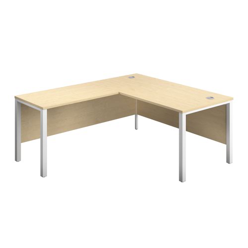 1600X800 Goal Post Left Hand Return Desk Maple-White