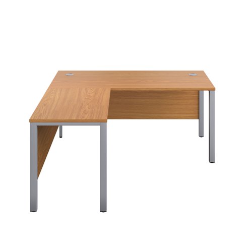 Goal Post Left Hand Return Desk 1600X800 Nova Oak/Silver