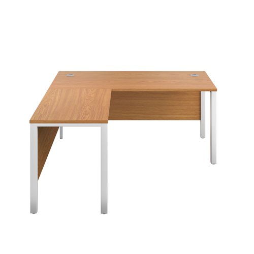 GP1680LHRETNOWH | The Goal Post Left Hand Return Desk is the perfect addition to any modern office space. With its ultra-modern goalpost leg design and modesty panel, this return style desk is both stylish and functional. The secure and sturdy frame ensures long-lasting use, while the durable and well-joined tops provide a timeless finish. The 25mm top thickness adds to the desk's durability and strength. This desk is perfect for those who want a sleek and modern look in their workspace, without sacrificing functionality or durability. Invest in the Goal Post Left Hand Return Desk for a stylish and practical addition to your office.