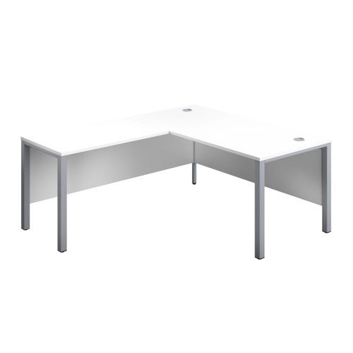 Goal Post Left Hand Return Desk (FSC) 1600X800 White/Silver