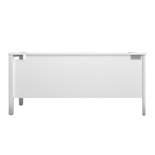 GP1680LHRETWHWH | The Goal Post Left Hand Return Desk is the perfect addition to any modern office space. With its ultra-modern goalpost leg design and modesty panel, this return style desk is both stylish and functional. The secure and sturdy frame ensures long-lasting use, while the durable and well-joined tops provide a timeless finish. The 25mm top thickness adds to the desk's durability and strength. This desk is perfect for those who want a sleek and modern look in their workspace, without sacrificing functionality or durability. Invest in the Goal Post Left Hand Return Desk for a stylish and practical addition to your office.