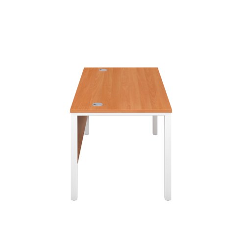 GP1680RECBEWH | The Goal Post Rectangular Desk is the perfect addition to any modern office space. With its ultra-modern goalpost leg design and modesty panel, this desk is both stylish and functional. The rectangular style desk provides ample workspace, while the secure and sturdy frame ensures long-lasting use. The 25mm top thickness and durable, well-joined tops provide a timeless finish that will stand the test of time. Whether you're working on a project or just need a place to organize your thoughts, the Goal Post Rectangular Desk is the perfect solution. So why wait? Invest in your productivity today and experience the benefits of this amazing desk for yourself!