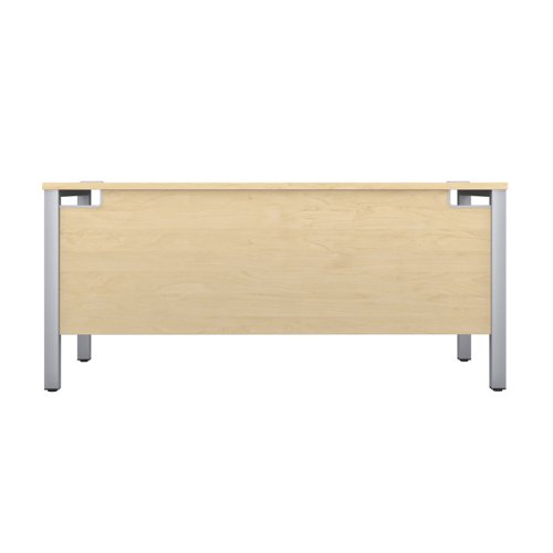 GP1680RECMASV | The Goal Post Rectangular Desk is the perfect addition to any modern office space. With its ultra-modern goalpost leg design and modesty panel, this desk is both stylish and functional. The rectangular style desk provides ample workspace, while the secure and sturdy frame ensures long-lasting use. The 25mm top thickness and durable, well-joined tops provide a timeless finish that will stand the test of time. Whether you're working on a project or just need a place to organize your thoughts, the Goal Post Rectangular Desk is the perfect solution. So why wait? Invest in your productivity today and experience the benefits of this amazing desk for yourself!