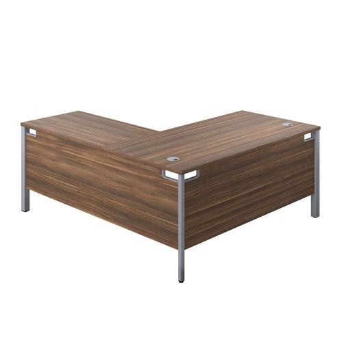 Goal Post Right Hand Return Desk (FSC) 1600X800 Dark Walnut/Silver