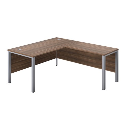 Goal Post Right Hand Return Desk (FSC) 1600X800 Dark Walnut/Silver