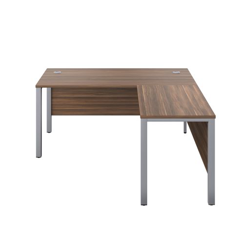 Goal Post Right Hand Return Desk (FSC) 1600X800 Dark Walnut/Silver