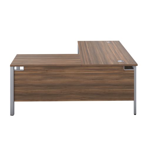 Goal Post Right Hand Return Desk (FSC) 1600X800 Dark Walnut/Silver