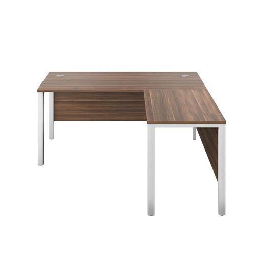 GP1680RHRETDWWH | The Goal Post Right Hand Return Desk is the perfect addition to any modern office space. With its ultra-modern goalpost leg design and modesty panel, this return style desk is both stylish and functional. The secure and sturdy frame ensures long-lasting use, while the durable and well-joined tops provide a timeless finish. The 25mm top thickness adds to the desk's durability and strength. This desk is perfect for those who want a sleek and modern workspace that is both functional and stylish. Whether you're working from home or in the office, the Goal Post Right Hand Return Desk is the perfect choice for anyone who wants a desk that is both secure and stylish.