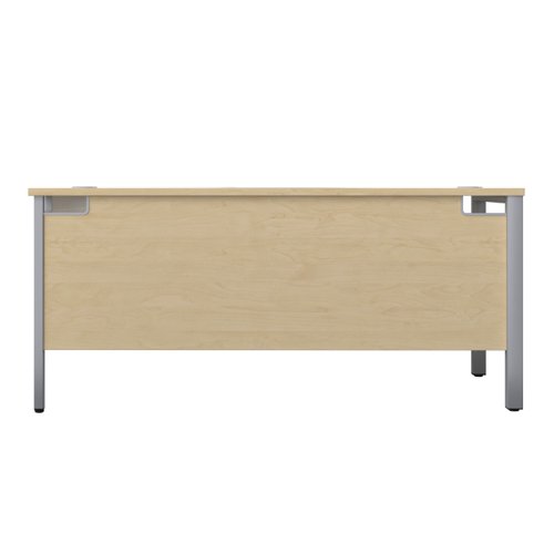 GP1680RHRETMASV | The Goal Post Right Hand Return Desk is the perfect addition to any modern office space. With its ultra-modern goalpost leg design and modesty panel, this return style desk is both stylish and functional. The secure and sturdy frame ensures long-lasting use, while the durable and well-joined tops provide a timeless finish. The 25mm top thickness adds to the desk's durability and strength. This desk is perfect for those who want a sleek and modern workspace that is both functional and stylish. Whether you're working from home or in the office, the Goal Post Right Hand Return Desk is the perfect choice for anyone who wants a desk that is both secure and stylish.