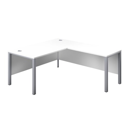 Goal Post Right Hand Return Desk (FSC) 1600X800 White/Silver