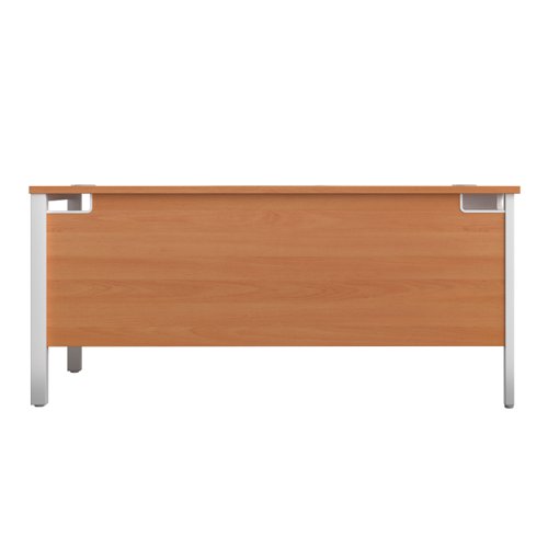 GP1880LHRETBEWH | The Goal Post Left Hand Return Desk is the perfect addition to any modern office space. With its ultra-modern goalpost leg design and modesty panel, this return style desk is both stylish and functional. The secure and sturdy frame ensures long-lasting use, while the durable and well-joined tops provide a timeless finish. The 25mm top thickness adds to the desk's durability and strength. This desk is perfect for those who want a sleek and modern look in their workspace, without sacrificing functionality or durability. Invest in the Goal Post Left Hand Return Desk for a stylish and practical addition to your office.