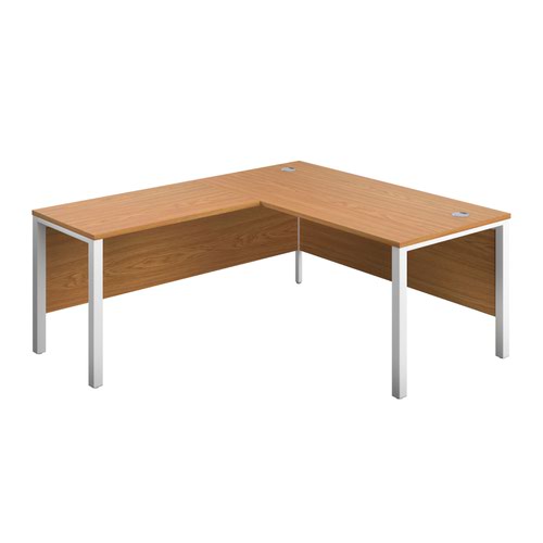 1800X800 Goal Post Left Hand Return Desk Nova Oak-White