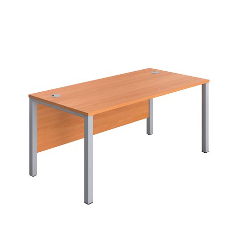 1800X800 Goal Post Rectangular Desk Beech-Silver