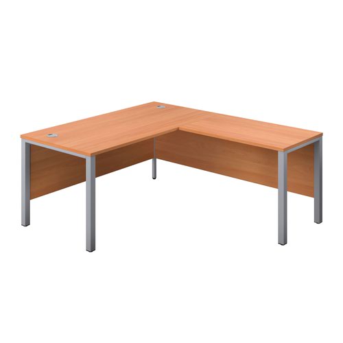 1800X800 Goal Post Right Hand Return Desk Beech-Silver