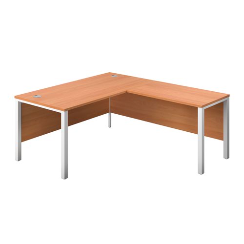 1800X800 Goal Post Right Hand Return Desk Beech-White