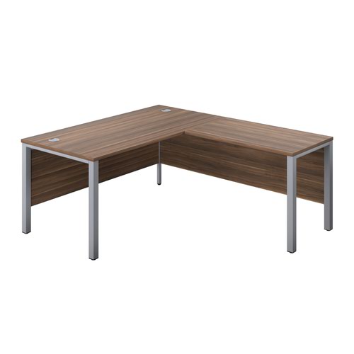 1800X800 Goal Post Right Hand Return Desk Dark Walnut-Silver