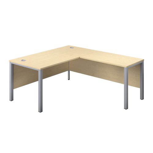 1800X800 Goal Post Right Hand Return Desk Maple-Silver