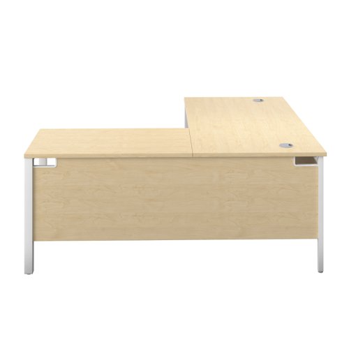 The Goal Post Right Hand Return Desk is the perfect addition to any modern office space. With its ultra-modern goalpost leg design and modesty panel, this return style desk is both stylish and functional. The secure and sturdy frame ensures long-lasting use, while the durable and well-joined tops provide a timeless finish. The 25mm top thickness adds to the desk's durability and strength. This desk is perfect for those who want a sleek and modern workspace that is both functional and stylish. Whether you're working from home or in the office, the Goal Post Right Hand Return Desk is the perfect choice for anyone who wants a desk that is both secure and stylish.