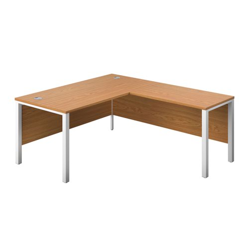 1800X800 Goal Post Right Hand Return Desk Nova Oak-White