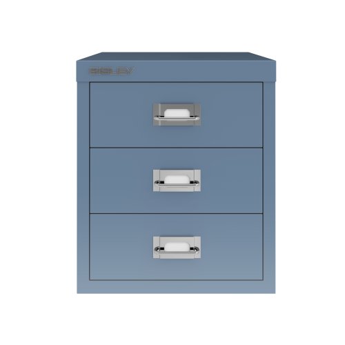 H123NL-BC6 | The Bisley 12 Series Multidrawer Storage Unit is a design classic that has been immensely popular since its first production run in 1958. This particular model features 3 drawers and is available in a range of colours to suit any office or home environment.