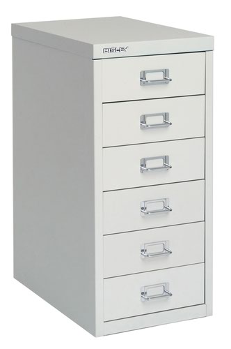 Bisley 6 Drawer Home 29 Series Steel Multidrawer - Goose Grey