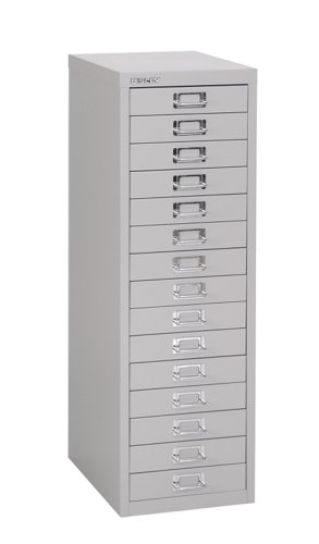 Bisley 15 Drawer Home 39 Series Steel Multi-Drawer Goose Grey