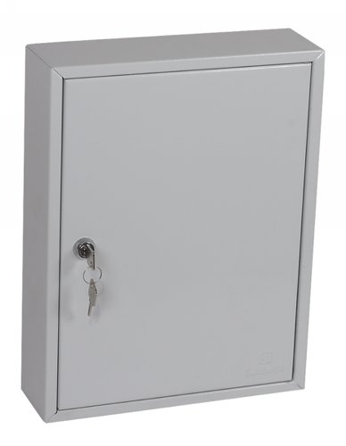 KC Series Steel Key Cabinet Safe with 42 Hooks and Key Lock 42 Litres Capacity Light Grey