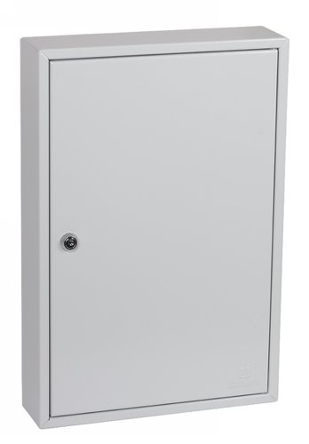 KC Series Steel Key Cabinet Safe with 42 Hooks and Key Lock 64 Litres Capacity Light Grey