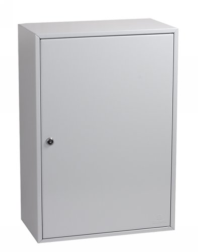 KC Series Steel Key Cabinet Safe with 42 Hooks and Key Lock 200 Litres Capacity Light Grey