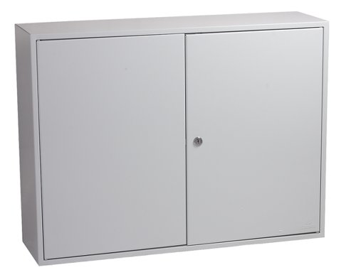 KC Series Steel Key Cabinet Safe with 42 Hooks and Key Lock 600 Litres Capacity Light Grey