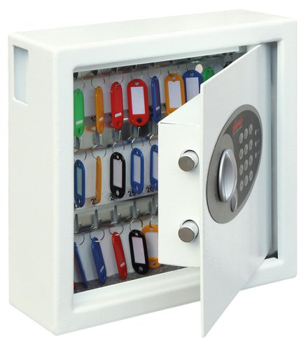 KS0030E Series Electronic Steel Key Safe with Electronic Lock 30 Hooks White