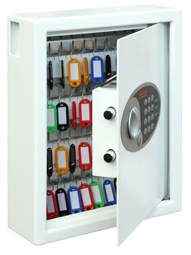 KS0030E Series Electronic Steel Key Safe with Electronic Lock 48 Hooks White