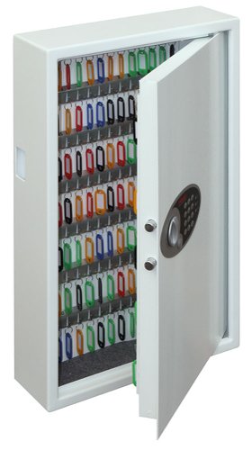 KS0030E Series Electronic Steel Key Safe with Electronic Lock 144 Hooks White