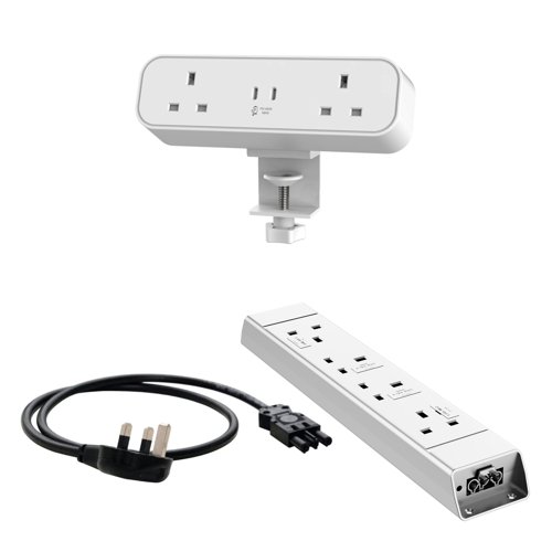 Malmo On Desk Power Bundle White