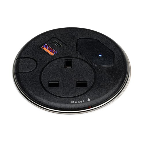 Malmo 65W Power Grommet 50Mm Hole Cut-Out Black