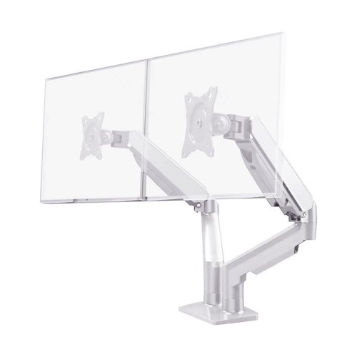 Merge Twin Gas Spring Monitor Arm White