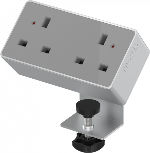 Desktop Power Module 2 Outlets No USB Silver/Grey