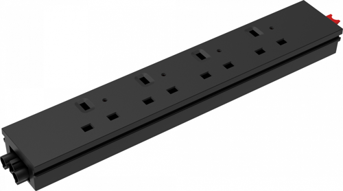 4 Socket Power Module with Individual Resets And GST18 Input/Output Black