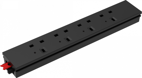 NEX3001B-01 | The 4 socket power module is designed to protect electrical equipment as well as the end user. Each socket outlet has protection in the form of a 3A resettable thermal fuse that detects overloads or defective equipment.