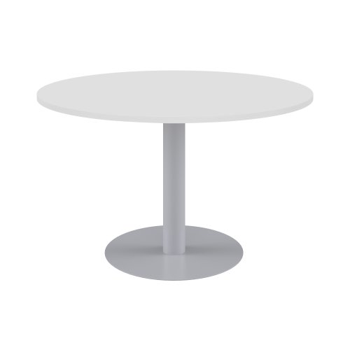 One Contract Circular Meeting Table 1200 Diameter White/Silver