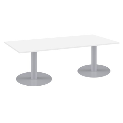 One Contract Rectangular Meeting Table 1800 x 800 White/Silver