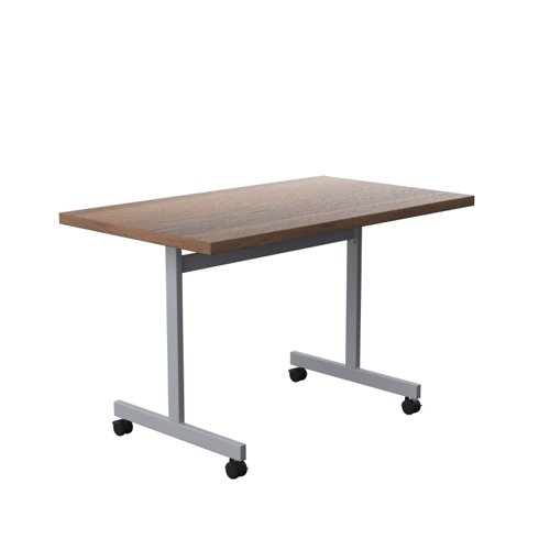 One Eighty Rectangular Tilting Table (FSC) 1200 X 700 Dark Walnut/Silver