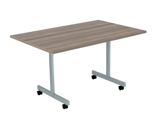 One Eighty Tilting Table 1200 X 700 Silver Legs Grey Oak Rectangular Top