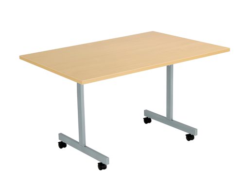 One Eighty Rectangular Tilting Table : 1200 X 700 : Nova Oak/Silver